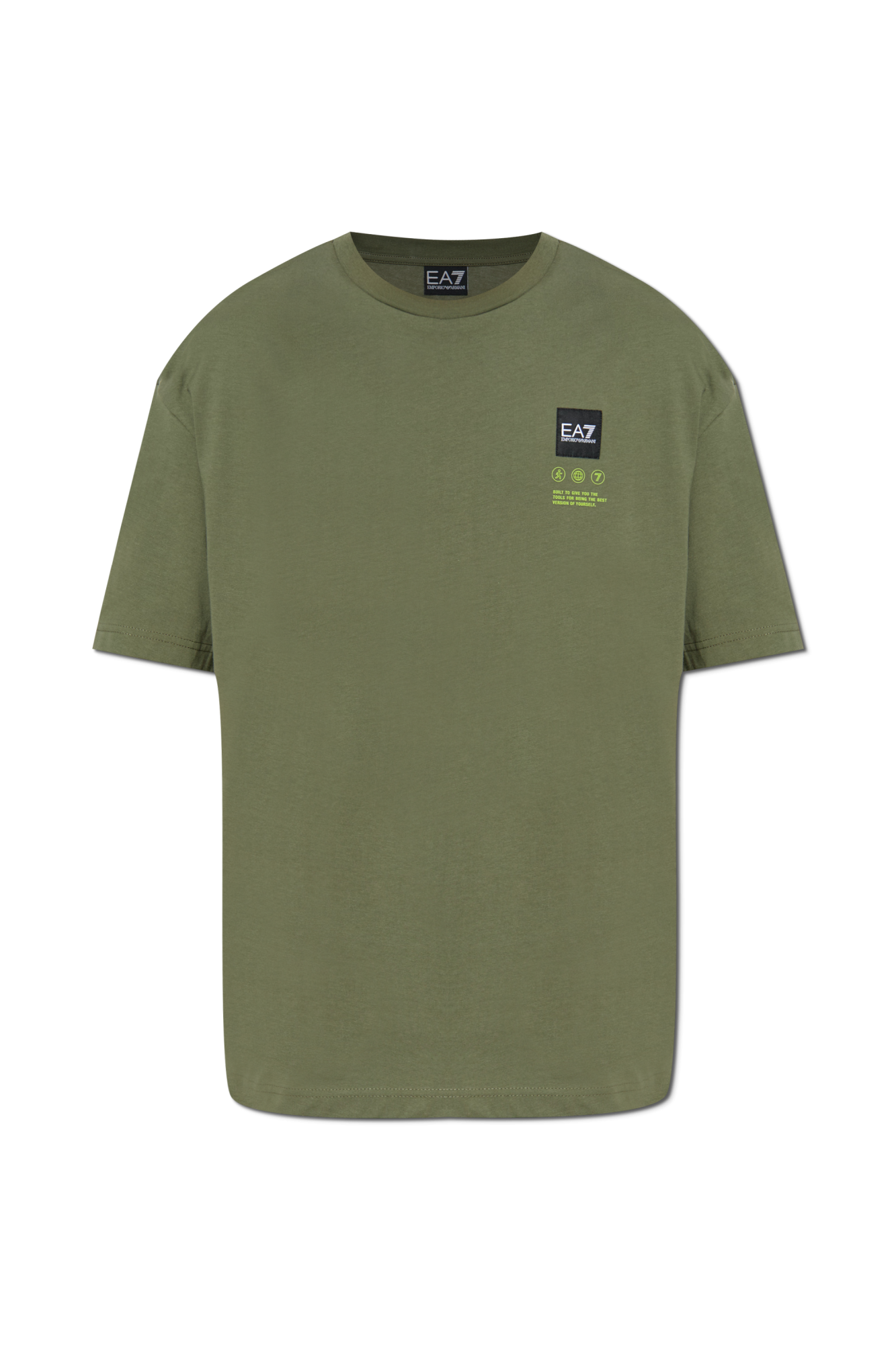 Green T-shirt with logo patch EA7 Emporio Armani - Vitkac AS